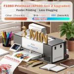 MZK A3 Pro XP600 DTF Printer,Automatic Time Cleaning Printhead Maintain+Ink Anti-Clog Filter,2X-Speed Compared to L1800,5" LED Touch Screen,Dual Ink Level Alert (A3 DTF Printer+Powder Shaker)