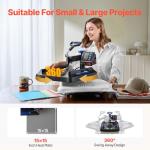 VEVOR 8 in 1 Heat Press Machine 15x15 Inch, 360° Swing Away Shirt Press Machine - Digital Professional Heat Transfer Tshirt Press Machine, Sublimation Heat Press for T Shirts Hat Cap Mug Plate Blue