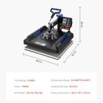 VEVOR 8 in 1 Heat Press Machine 15x15 Inch, 360° Swing Away Shirt Press Machine - Digital Professional Heat Transfer Tshirt Press Machine, Sublimation Heat Press for T Shirts Hat Cap Mug Plate Blue