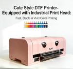 INKYKITTY Pink A3 Roll-to-Roll DTF Printer with Industrial Printhead, White Ink Recirculation System & USB Connectivity, High-Resolution Direct to Film Transfer Printer for Small Business Production