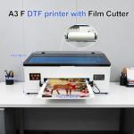 A3 DTF Printer 1390, Transfer Printing Machine 100% Transfer Rate for DIY Print T-Shirts, Leather, Other Textile (A3 Printer + Software + 5x250ml Ink + 1 Roll Film)