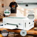 Fynqil A3 L1800 DTF Printer, High-Speed A3 Apparel Transfer Printing Machine with White Ink Circulation & Auto-Cleaning Includes Ink, Film, Hot Melt Powder, Software (Remote Installation)