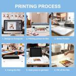 A3 DTF Printer 1390, Transfer Printing Machine 100% Transfer Rate for DIY Print T-Shirts, Leather, Other Textile (A3 Printer + Software + 5x250ml Ink + 1 Roll Film)