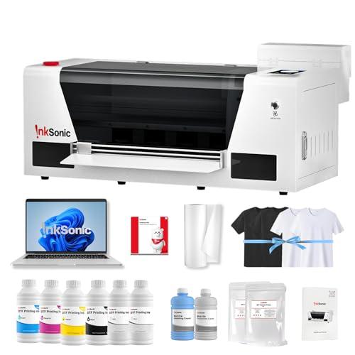 INKSONIC A3+ DTF Printer with F1080 Anti-Clog Printhead, 13" T-Shirt Printer Machine Bundle with Laptop & Supply, 2X Faster Than L1800/R1390, 2026 Upgraded H13 with CISS & 24/7 Auto Maintenance