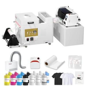 InkSonic Dual XP600 DTF Printer Bundles, 2 Heads XP600 DTF Printer Machine with Powder Shaker & Dryer, Air Purifier, Automatic Maintenance and Curing, Direct to Film Transfer for Custom Printing