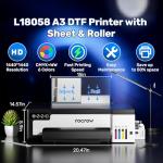 InkSonic L13 DTF Printer with Powder shaker & Dryer, Laptop and Air Purifier Bundle, Fast XP600 Printhead, A3 L18050 DTF Printer, 13" Easy Lightweight T shirt Transfer Printing Machine, Direct to Film