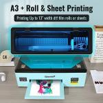 EnjoyColor A3+ DTF Transfer Printer 100% Transfer Rate for DIY Print T-Shirts, Leather, Other Textile (A3 Printer + Software + 5x250ml Ink + Roll of Film)