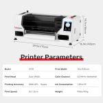 InkSonic Dual XP600 DTF Printer Bundles, Direct to Film Transfer for Custom Printing, 2 Heads XP600 DTF Printer Machine with Powder Shaker & Dryer, 13'' T-Shirt Maker, Automatic Maintenance and Curing