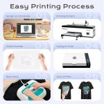 JeetLuo L1800 DTF Printer, A3 DTF Transfer Printing Machine, 13'' T-Shirt Clothing Printing Machine, Direct to Film Printing (Includes Printer+Oven+Heat Press+Consumables)