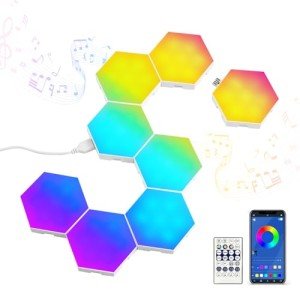 RGB Hexagon Wall Lights with Music Sync