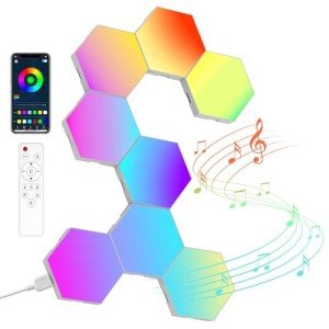 NIUCOO 8-Pack RGB Hexagon LED Gaming Lights
