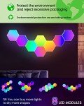NIUCOO 8-Pack RGB Hexagon LED Gaming Lights