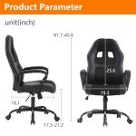 Ergonomic Gaming Chair with Lumbar Support - Black