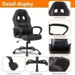 Ergonomic Gaming Chair with Lumbar Support - Black