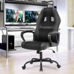 Ergonomic Gaming Chair with Lumbar Support - Black