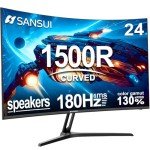 SANSUI 24" Curved Gaming Monitor - 180Hz, FHD