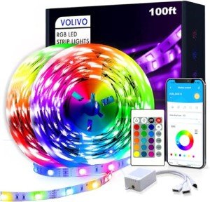VOLIVO 100ft Color Changing RGB LED Strip Lights