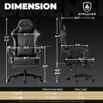 GTPLAYER Ergonomic Gaming Chair with Speakers and Footrest