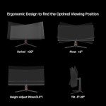 KTC 34" Curved Ultrawide Gaming Monitor 165Hz