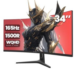 CRUA 34" WQHD Curved Gaming Monitor - 144Hz