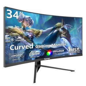 Raywego 34" Ultrawide Curved Gaming Monitor 165Hz