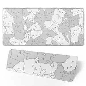 Kawaii Cat Large Gaming Mouse Pad - 31.5” x 11.8”