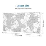 Kawaii Cat Large Gaming Mouse Pad - 31.5” x 11.8”