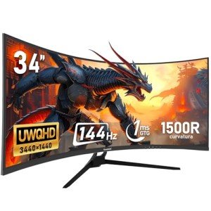 Gawfolk 34" Ultrawide 144Hz Curved Gaming Monitor