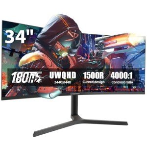 34" Ultrawide Curved Gaming Monitor with Speakers