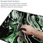 Marble Green Extended Gaming Mouse Pad, Non-Slip