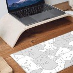 Kawaii Cat Large Gaming Mouse Pad - 31.5” x 11.8”