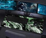 Marble Green Extended Gaming Mouse Pad, Non-Slip