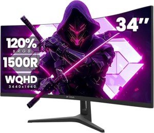 CRUA 34-Inch Ultrawide Curved Gaming Monitor