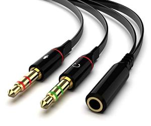 Caxico 3.5mm Y Splitter for Headphones and Mic