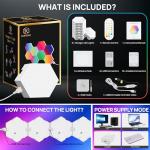 KORORO Smart RGB Hexagon LED Gaming Lights 8-Pack