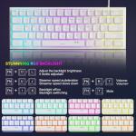 MageGee Mini 60% RGB Gaming Keyboard - White