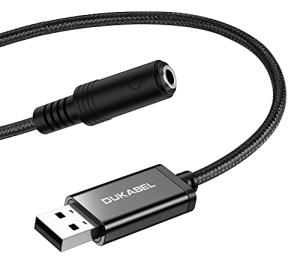 DUKABEL USB Headphone Adapter for PC and Consoles