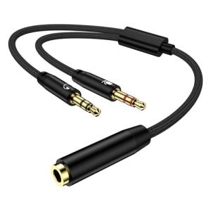 3.5mm Audio Splitter for Headphones and Mic