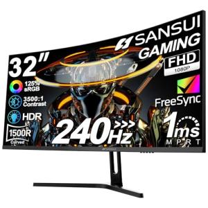 SANSUI 32" Curved 240Hz Gaming Monitor 1080P
