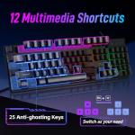 CHONCHOW Full Size Wired Gaming Keyboard with LED Backlight
