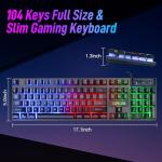CHONCHOW Full Size Wired Gaming Keyboard with LED Backlight