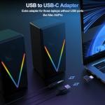RGB Gaming Speakers with Bass & Volume Control