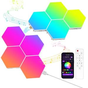 Smart RGB Hexagon LED Light Panels 8 Pack