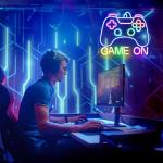Neon Gamer Sign for Game Room Decor