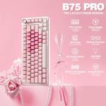 YUNZII B75 PRO Wireless Mechanical Keyboard - Pink