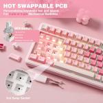 YUNZII B75 PRO Wireless Mechanical Keyboard - Pink