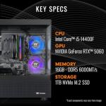 Thermaltake LCGS i1460 Gaming Desktop with RTX 5060