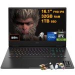HP Omen 16 Gaming Laptop 16.1" FHD 165Hz (sRGB 100%, G-SYNC) Intel 24-core i9-13900HX 32GB RAM 1TB SSD GeForce RTX 4060 8GB RGB Backlit Thunderbolt FHD Privacy Camera Fast Charge Win11 w/ICP Accessory