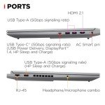 HP OMEN 16 inch Laptop, FHD 144Hz Display, Intel Core i7-14700HX, 16 GB RAM, 512 GB SSD, NVIDIA GeForce RTX 4060 GPU (8 GB Dedicated), Windows 11 Home, 16-ae0009nr (2024)