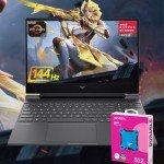 HP Victus Ryzen 5 Gaming Laptop, 15.6 FHD 144Hz, Ryzen 5 7535HS (Beats Intel i5-13420H), AMD Radeon RX 6550M (Beats NVIDIA GeForce RTX 3050), 16GB RAM, 512GB SSD, W11H, with 512GB External SSD Bundle